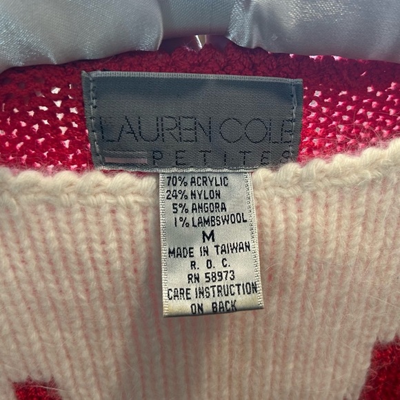1980s does 1920s Lauren Cole Petites Sweater Angora & Lambswool. - Picture 2 of 3
